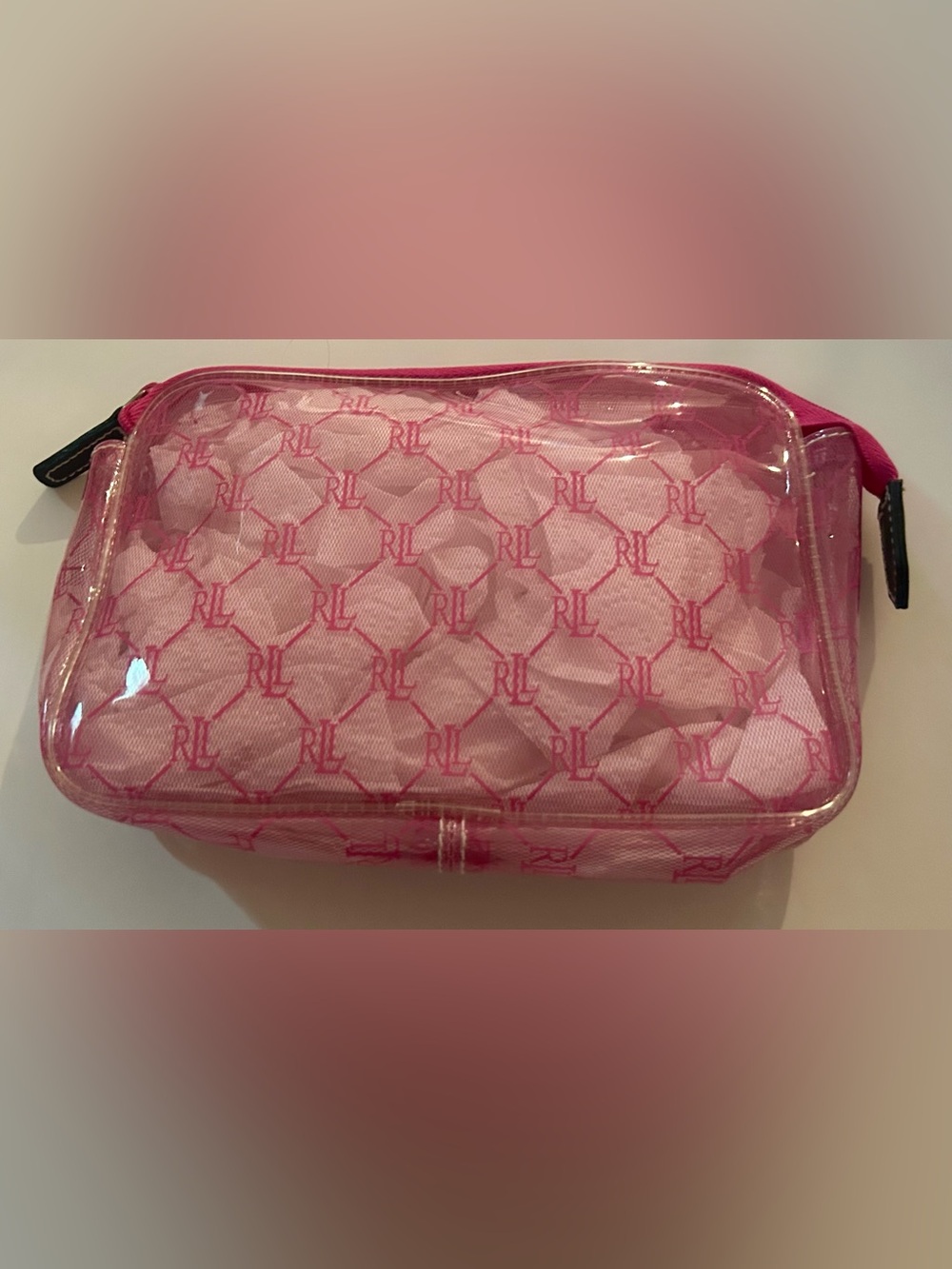 New Lauren Ralph Lauren Cosmetic Bag iPhone Case Makeup Bag Signature RL Logo